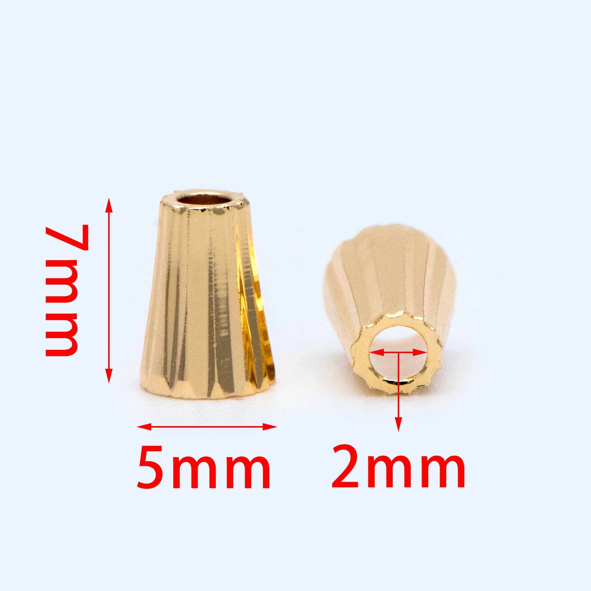 20pcs Gold Bead Caps 7x5mm, Gold plated Brass Spacer Beads, Lead Nickel Free (GB-1077)