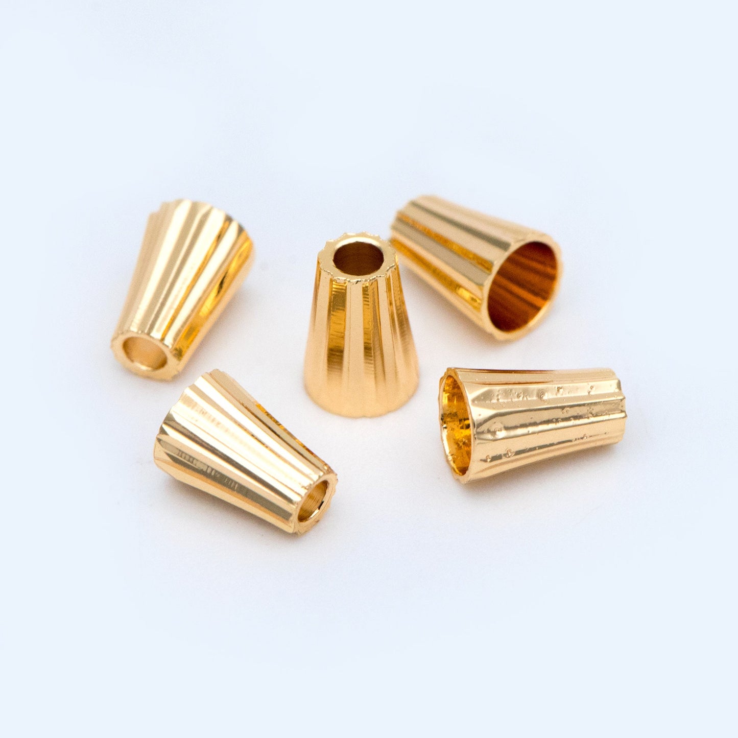 20pcs Gold Bead Caps 7x5mm, Gold plated Brass Spacer Beads, Lead Nickel Free (GB-1077)
