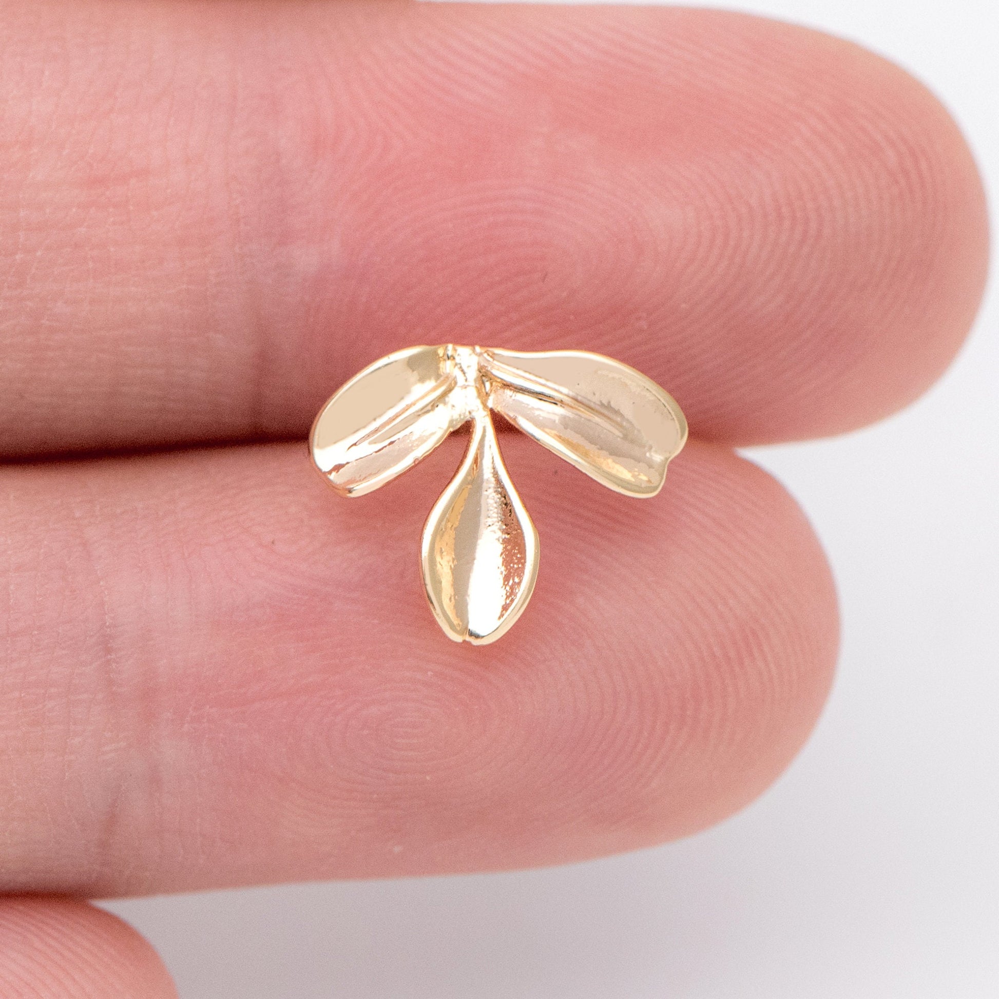 10pcs Gold/ Silver Tone Leaf Earring with Loop, Gold Plated Brass Stud Earrings, DIY Ear Findings (GB-1086)