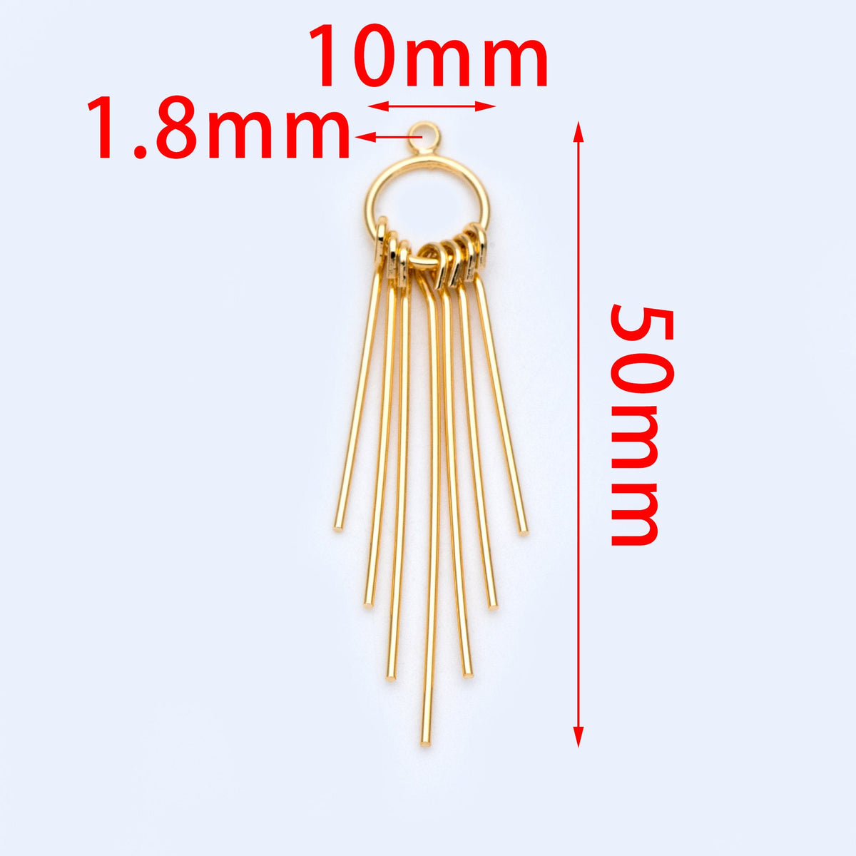 4pcs Gold Tassel Pendants, Gold plated Brass Bar Tassels, DIY Earring Charms (GB-1078)