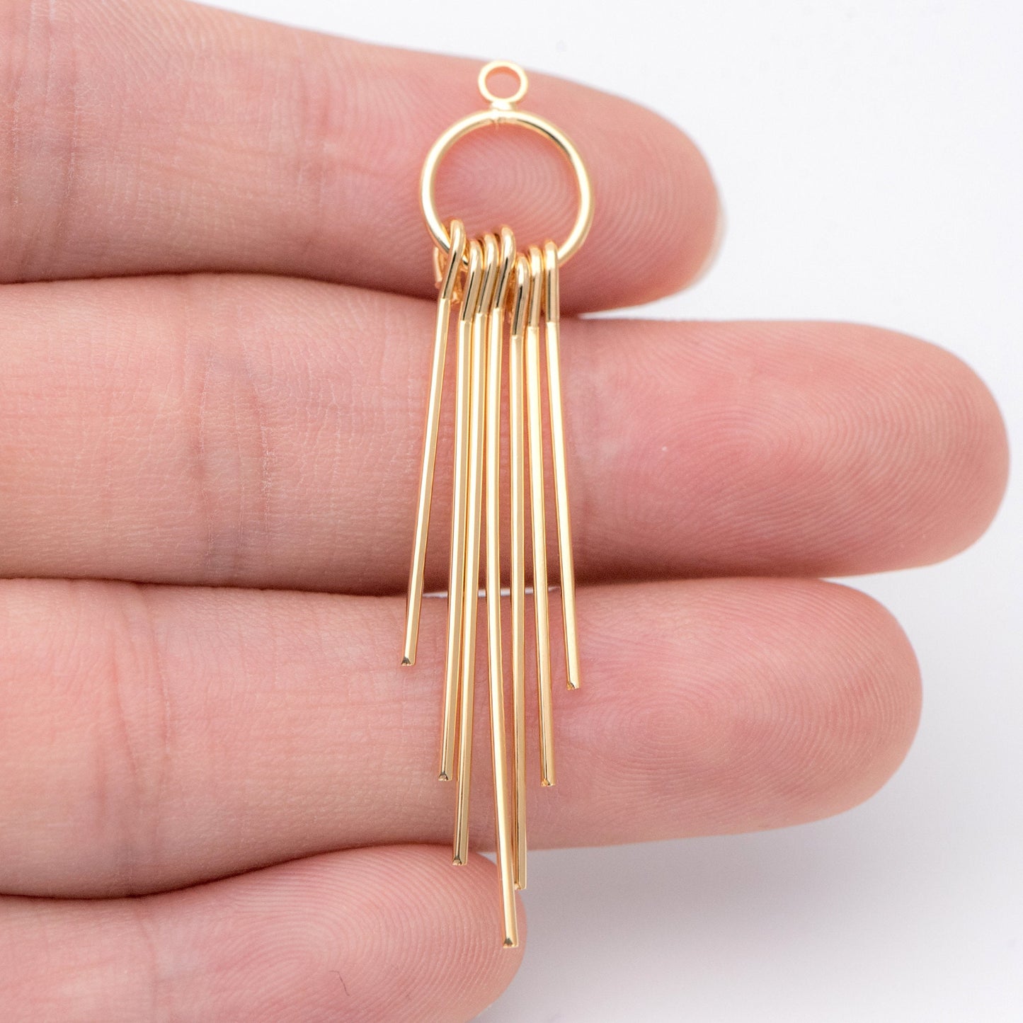 4pcs Gold Tassel Pendants, Gold plated Brass Bar Tassels, DIY Earring Charms (GB-1078)