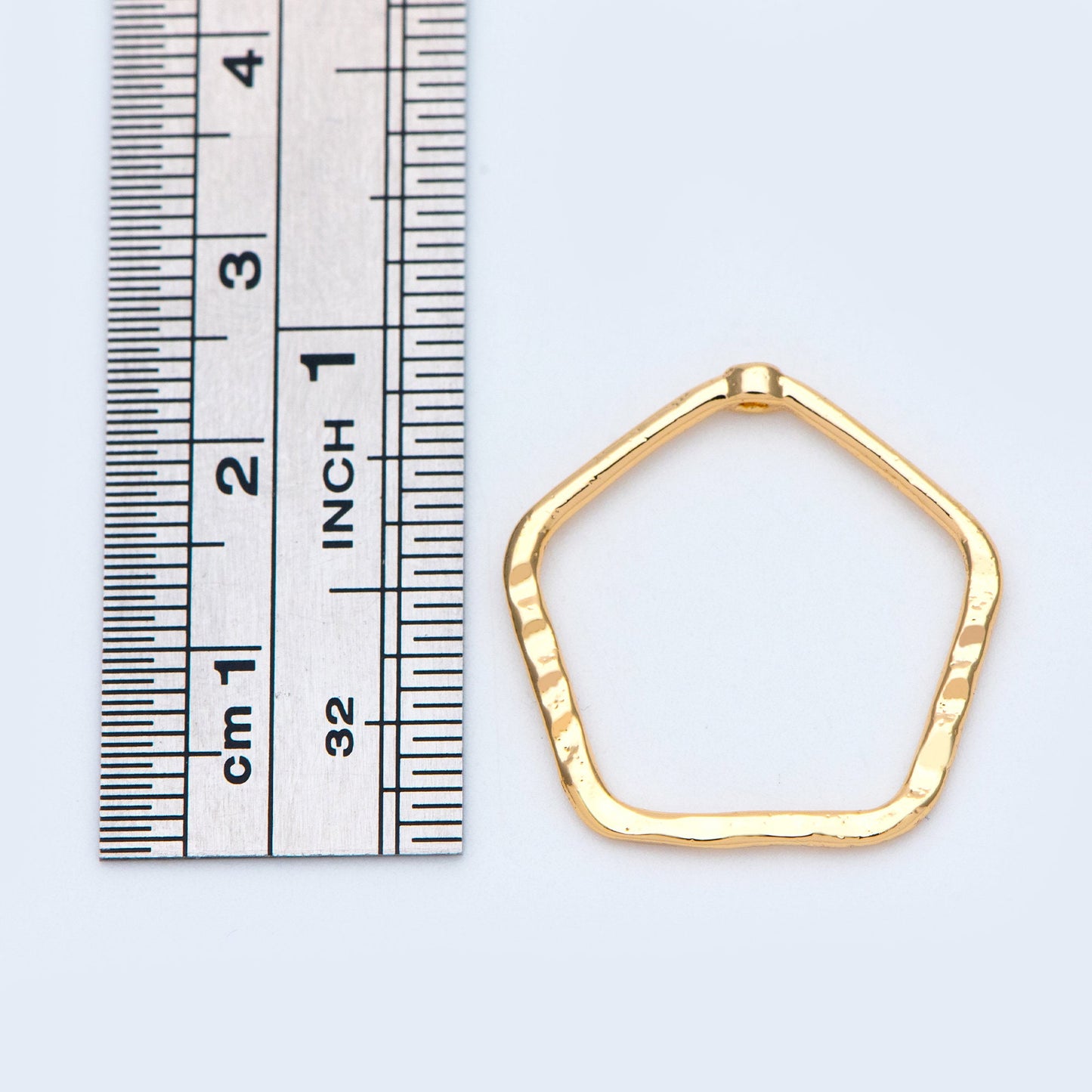 10pcs Gold Irregular Hoop Charms, Gold plated Brass Geometic Circle Pendants 23mm (GB-2750-D)