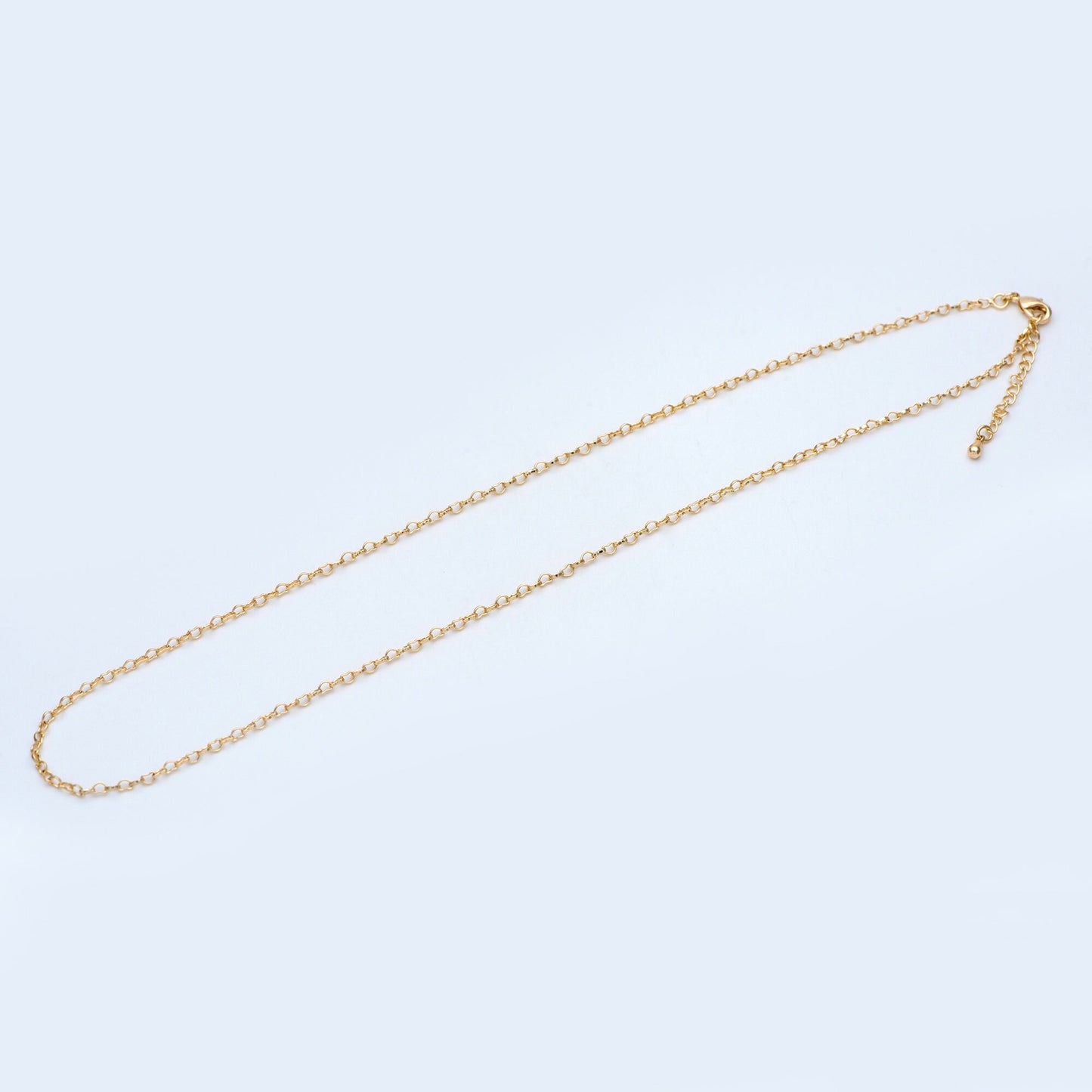 1pc Gold/ Silver Tone Heart Chains 2.2mm, 18 Inch Finished Necklace with Extender Chain, Ready to Wear (#LK-310)