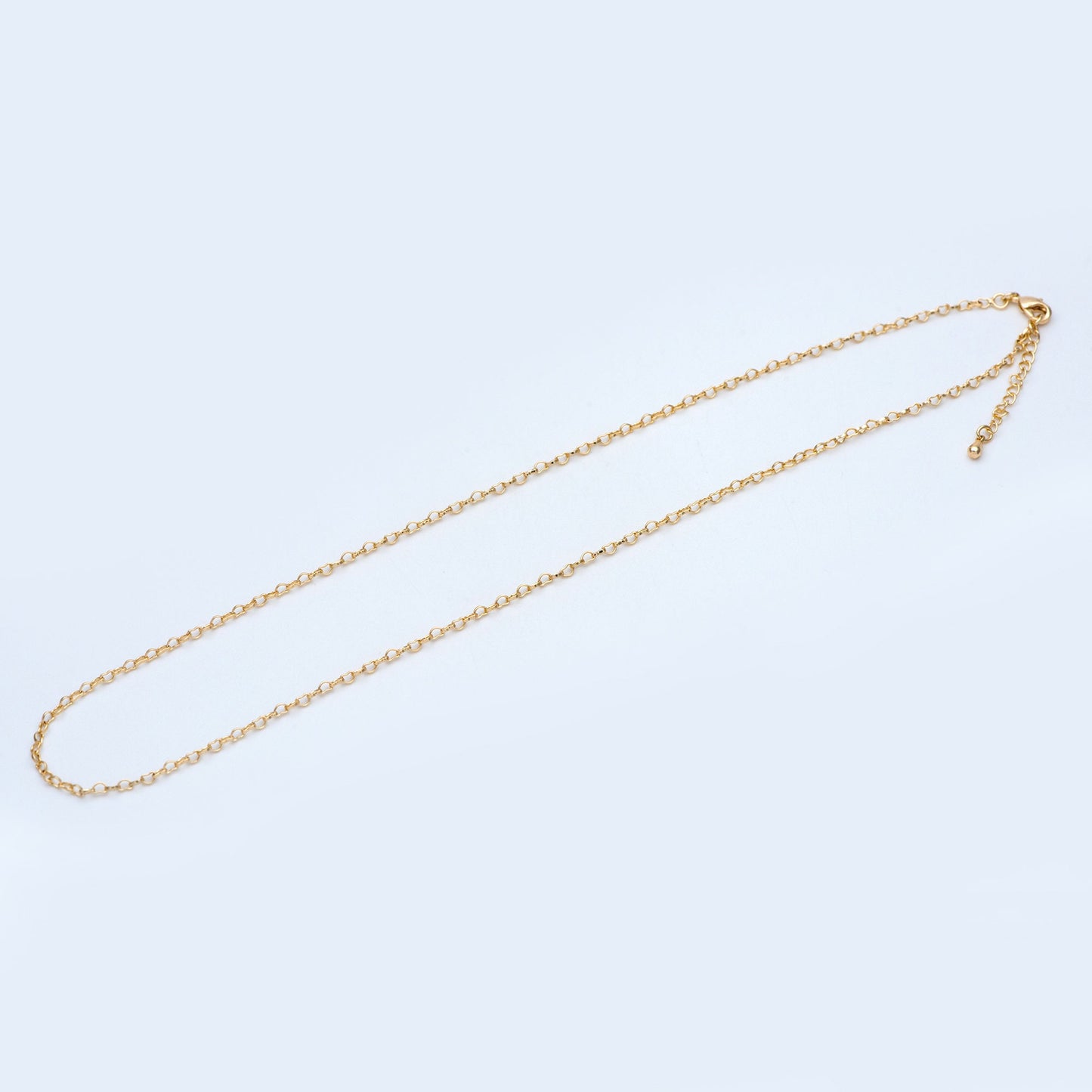 1pc Gold/ Silver Tone Heart Chains 2.2mm, 18 Inch Finished Necklace with Extender Chain, Ready to Wear (#LK-310)