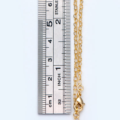 1pc Gold/ Silver Tone Heart Chains 2.2mm, 18 Inch Finished Necklace with Extender Chain, Ready to Wear (#LK-310)