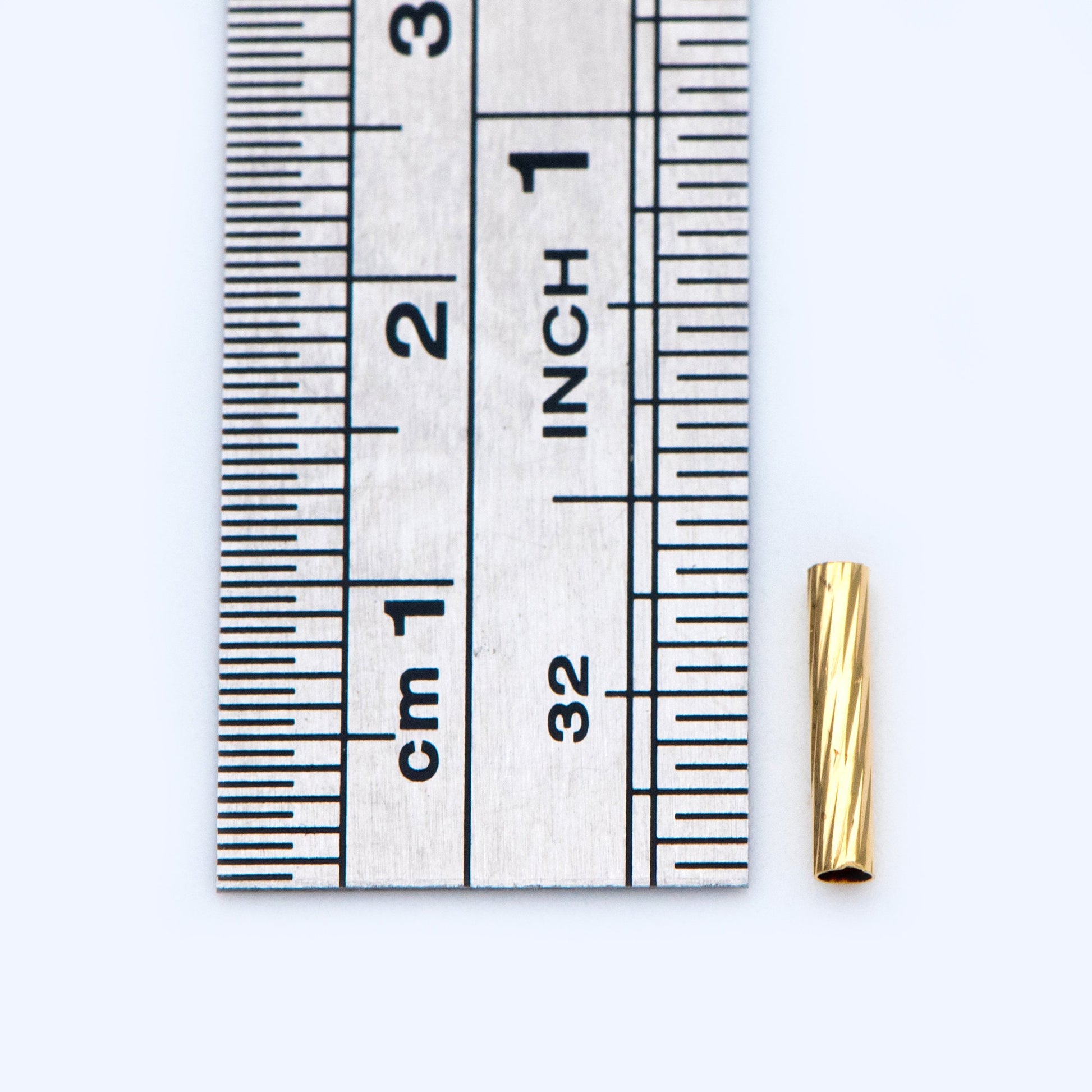 50pcs Gold/ Silver tone Straight Tube Beads 10x2mm, Real Gold/ Rhodium plated Brass Tube Spacers (GB-896)