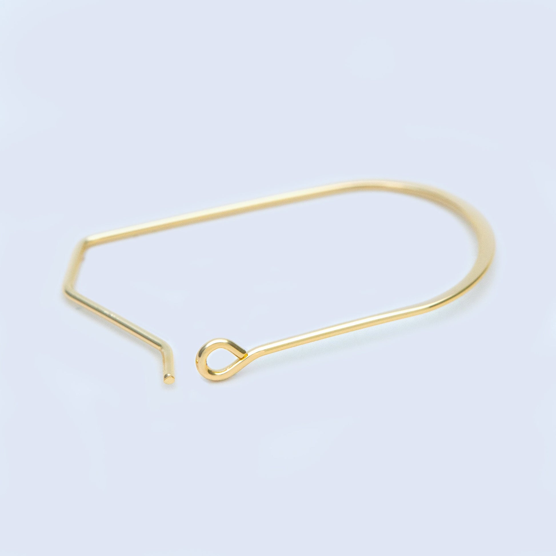 10pcs Gold Hoop Earrings 32x19mm, Geometric Ear Wire Components Wholesale (GB-917)