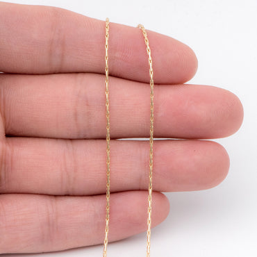 Gold plated Brass Dainty Chains 1mm Thin (#LK-316)/ 1 Meter=3.3 ft