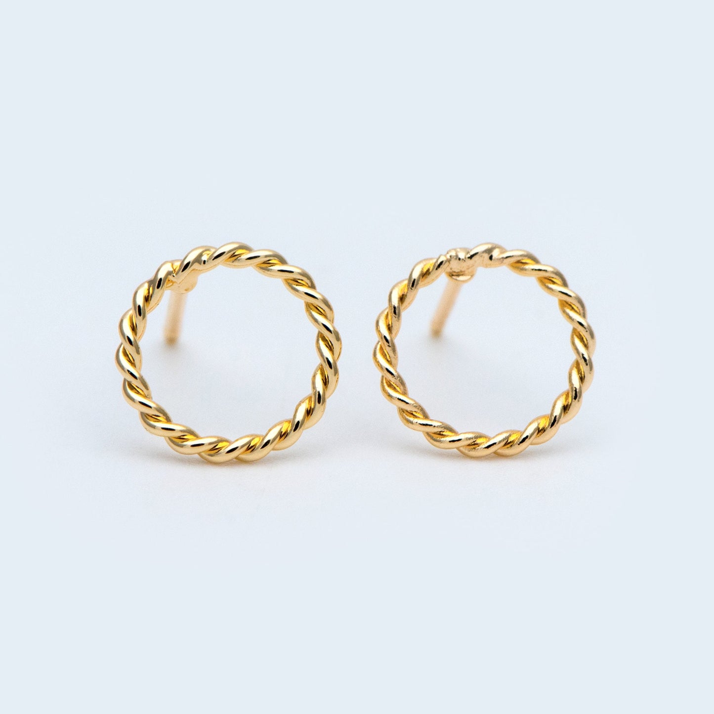 10pcs Gold/ Silver Circle Ear Posts 10mm, 18K Gold/ Rhodium plated Brass, Geometric Ring Stud Earrings (#GB-939)