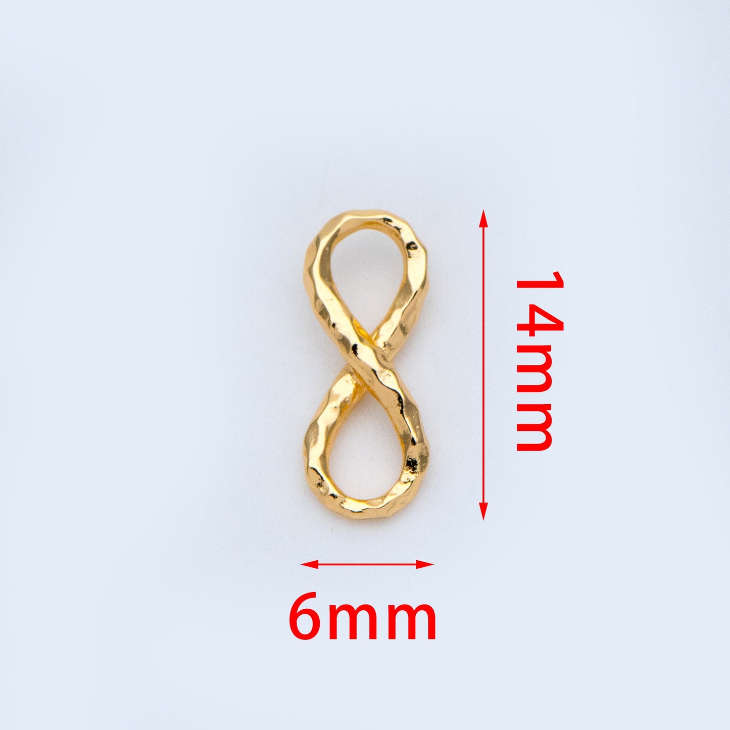 10pcs Gold Figure 8 Connectors 14x6mm, 18K Gold plated Brass, Infinity Charm Pendants (GB-2750-B)