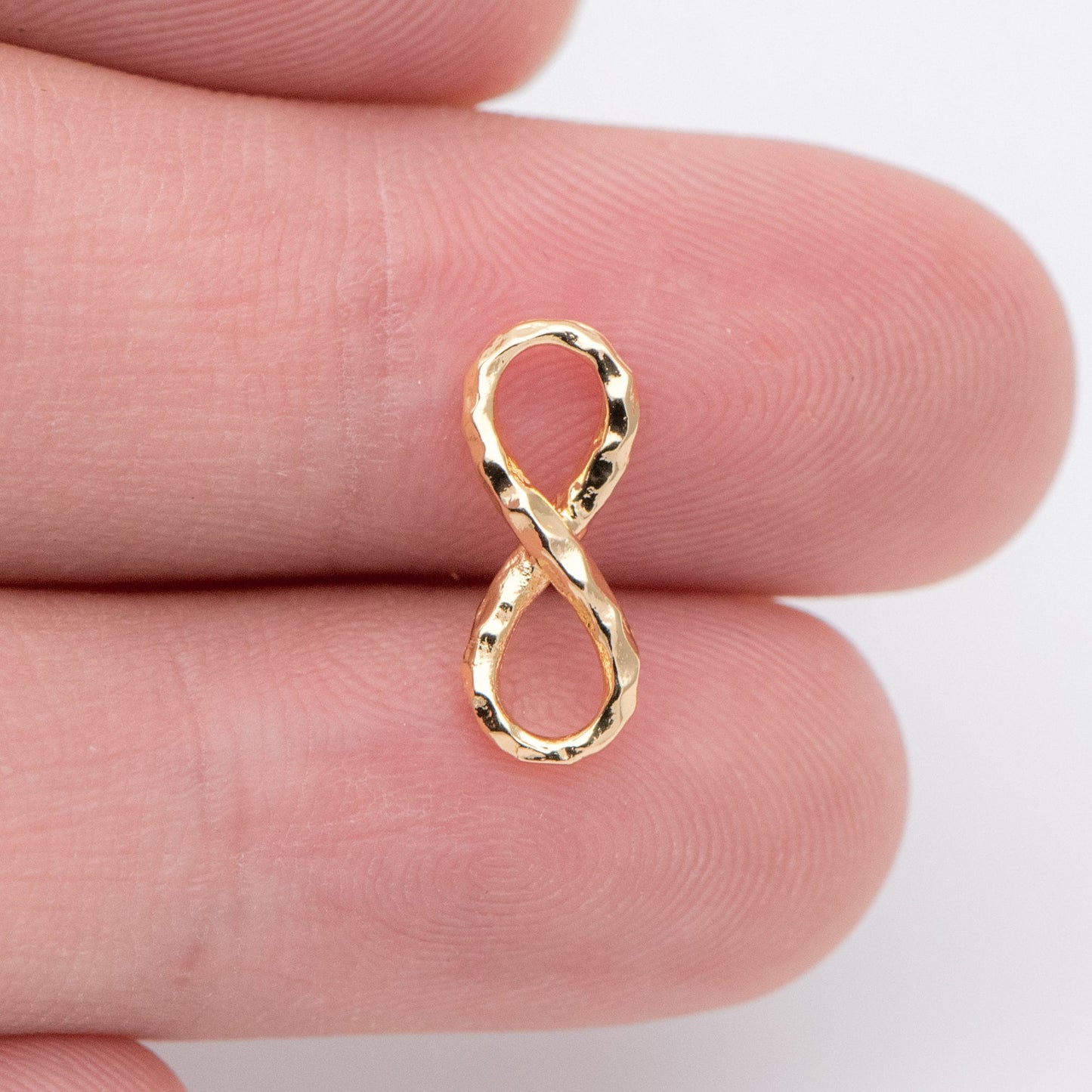 10pcs Gold Figure 8 Connectors 14x6mm, 18K Gold plated Brass, Infinity Charm Pendants (GB-2750-B)