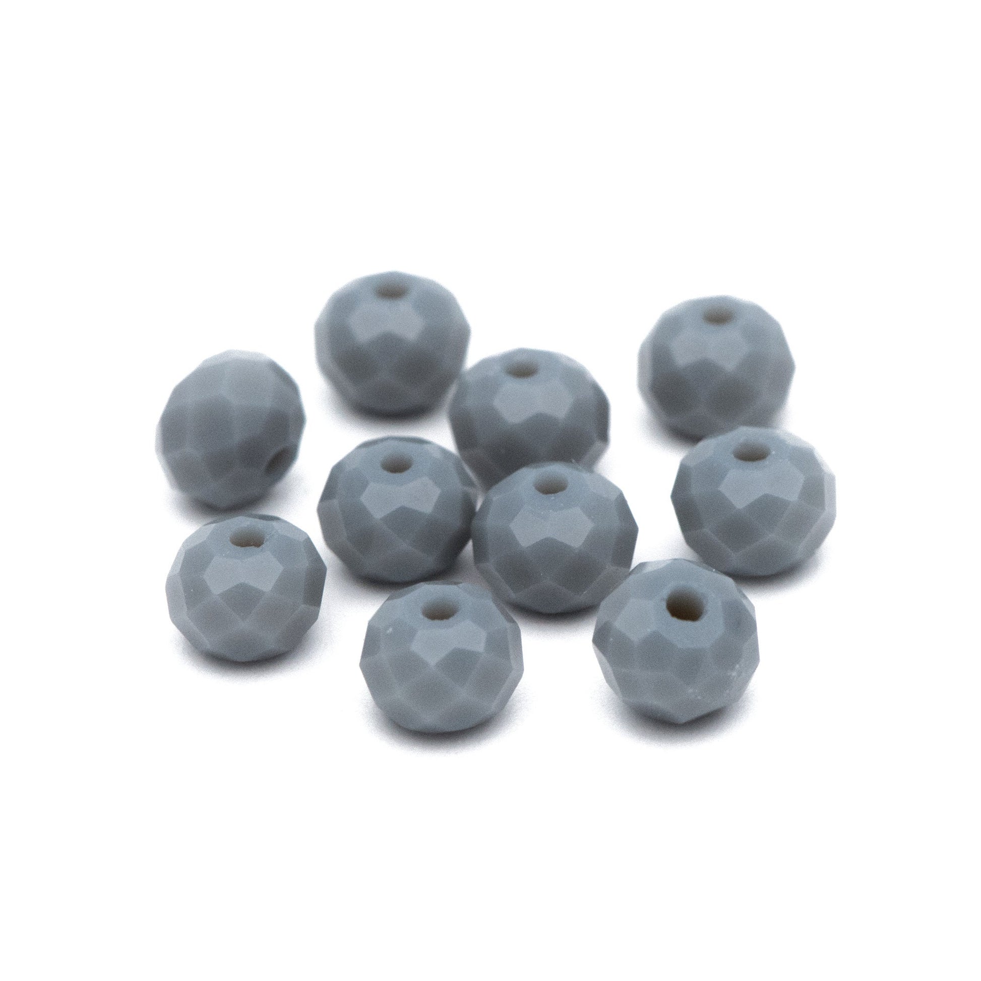 Rondelle Crystal Glass Faceted Beads 4x6mm, Grey-(BZ06-163)/ 95pcs