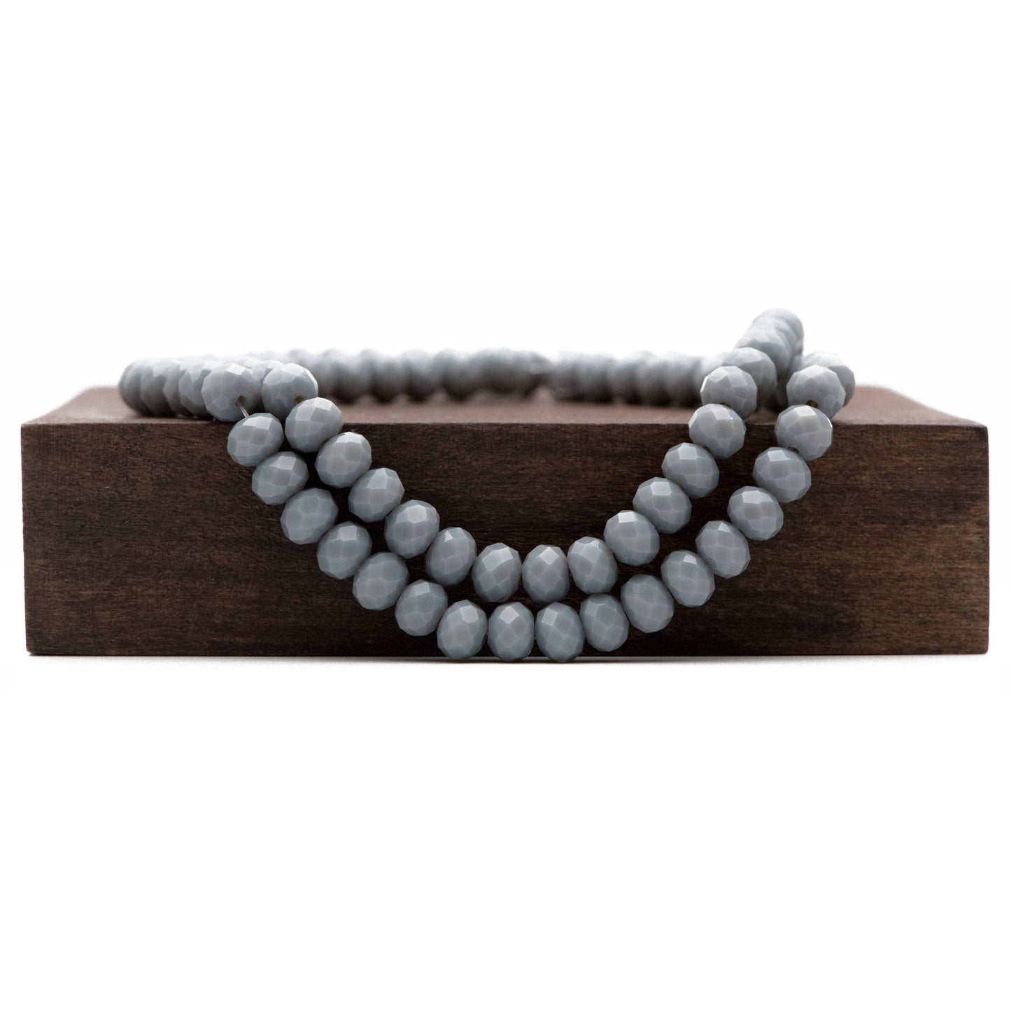 Rondelle Crystal Glass Faceted Beads 4x6mm, Grey-(BZ06-163)/ 95pcs