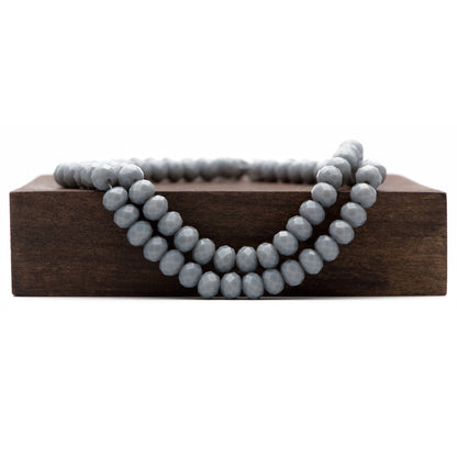 Rondelle Crystal Glass Faceted Beads 4x6mm, Grey-(BZ06-163)/ 95pcs