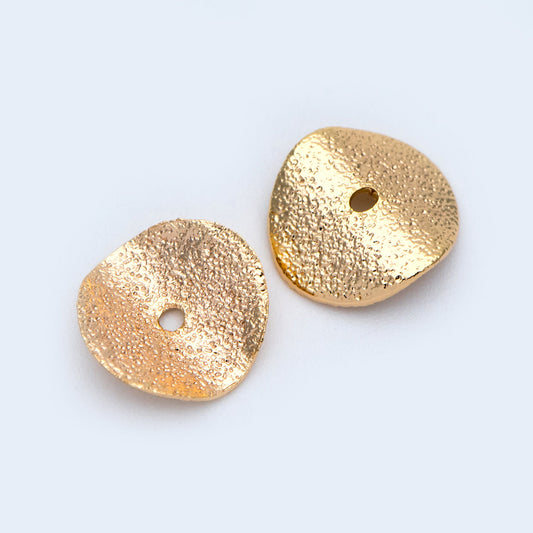 20pcs Gold Disc Spacer Beads, 18K Gold Plated Brass, 10mm Round Coin (GB-971)