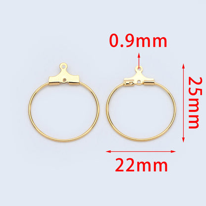 10pcs Gold plated Brass Circle Pendants 22mm, Can Open to Add Beads (GB-977)
