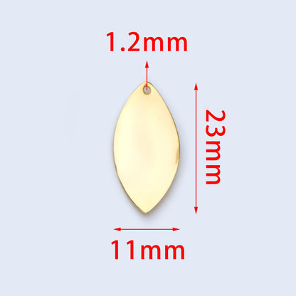 10pcs Gold/ Silver Leaf Charms, Gold/ Rhodium plated Brass, Twist Oval Pendants 23x11mm (GB-981)