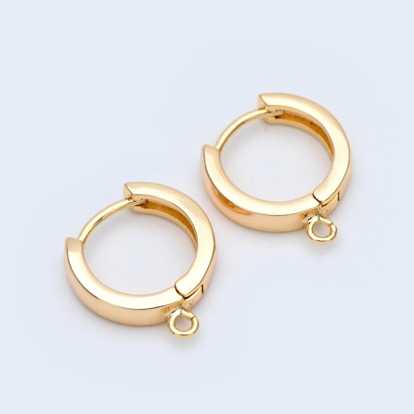 10pcs Round Hoop Earrings 12/ 14 /16mm, Gold/ Silver/ Rose Gold, Huggie Earring Findings, Leverback Earwire Hooks Wholesale (GB-989)