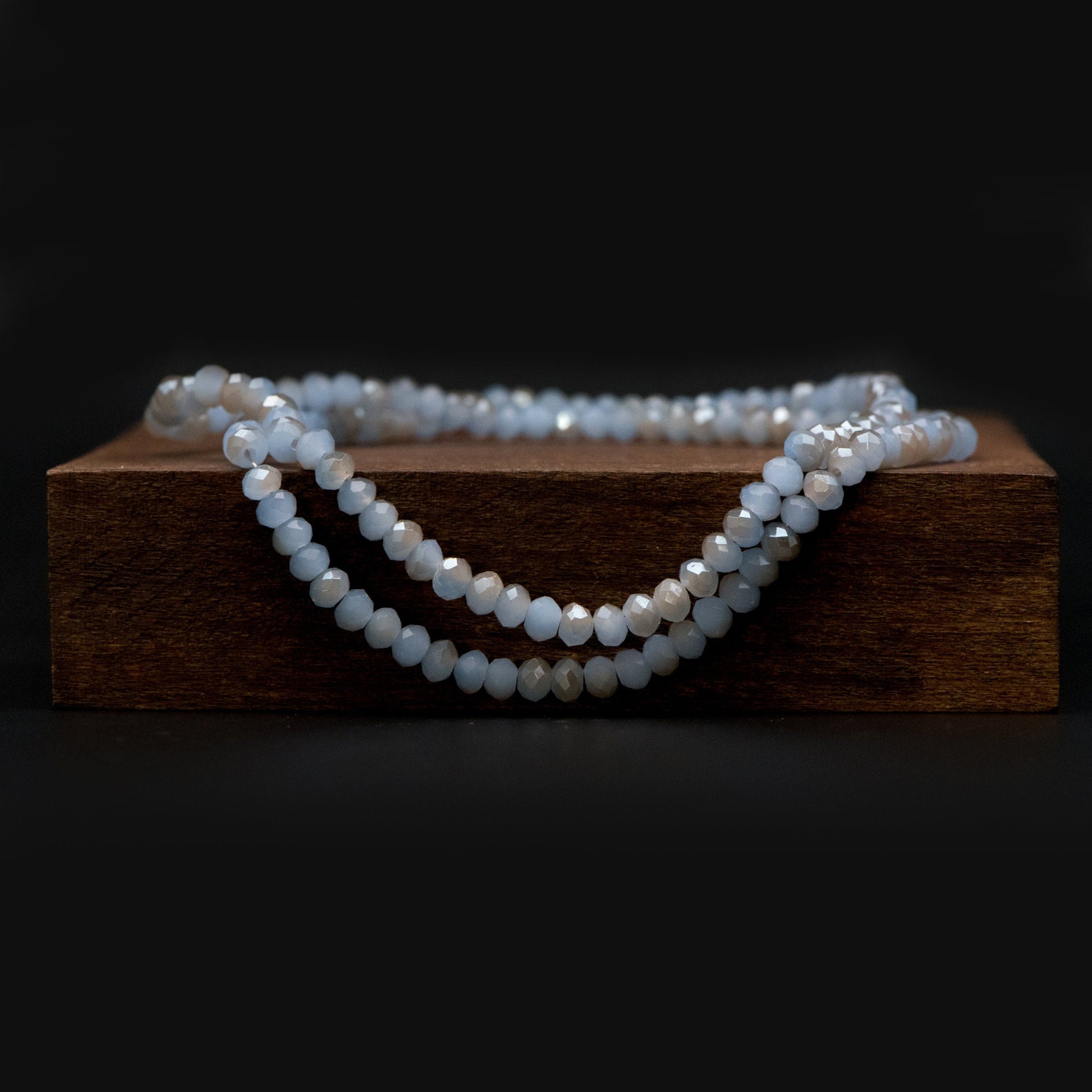 Faceted Rondelle Crystal Glass Beads Lavender Champagne 3x4mm- BZ04-97/ 145pcs