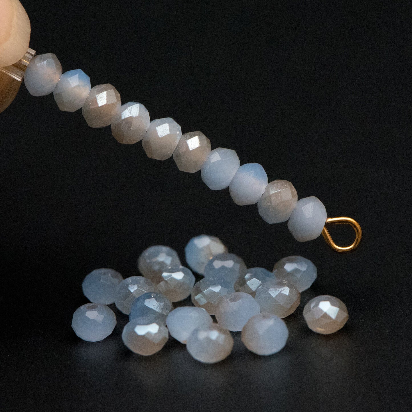 Faceted Rondelle Crystal Glass Beads Lavender Champagne 3x4mm- BZ04-97/ 145pcs