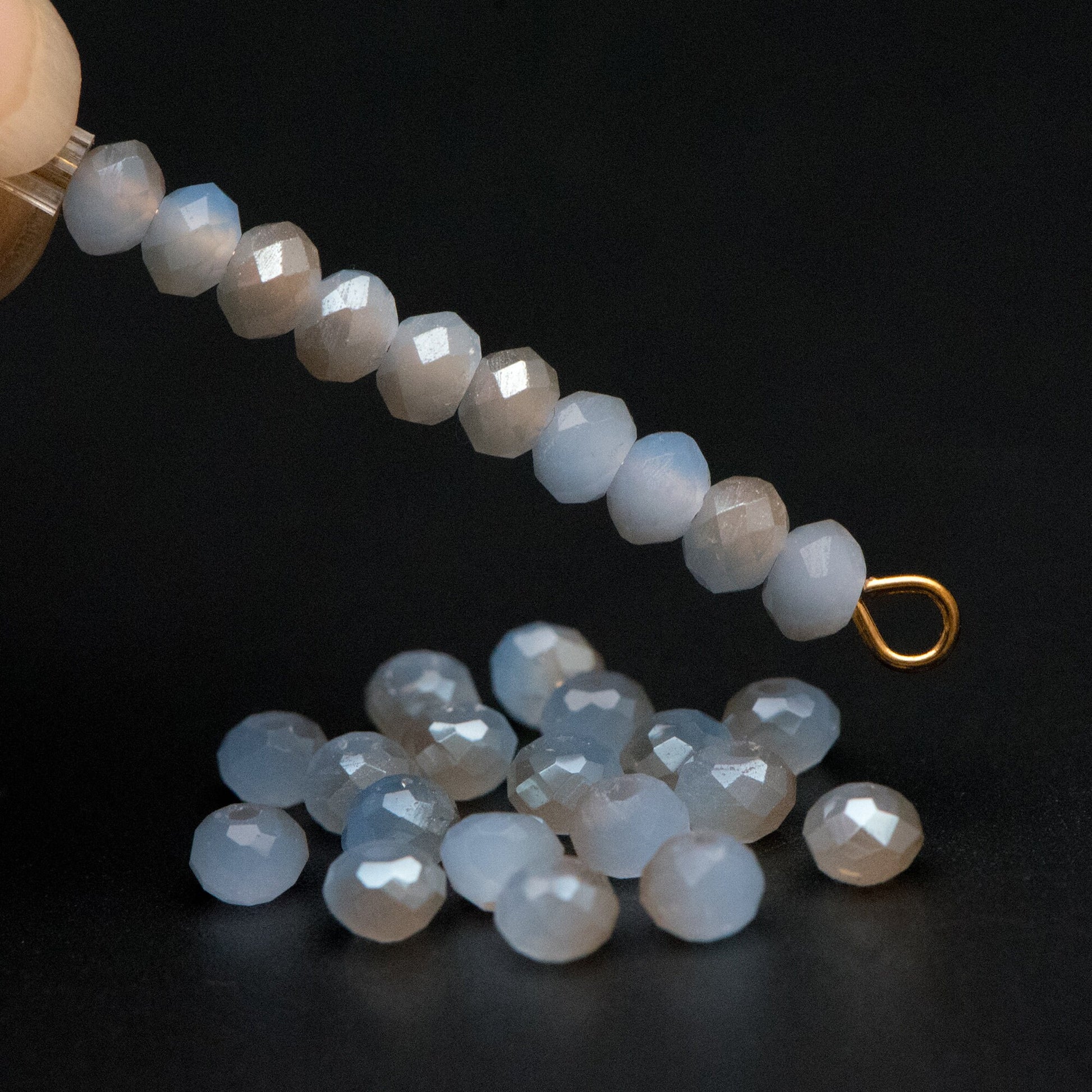 Faceted Rondelle Crystal Glass Beads Lavender Champagne 3x4mm- BZ04-97/ 145pcs