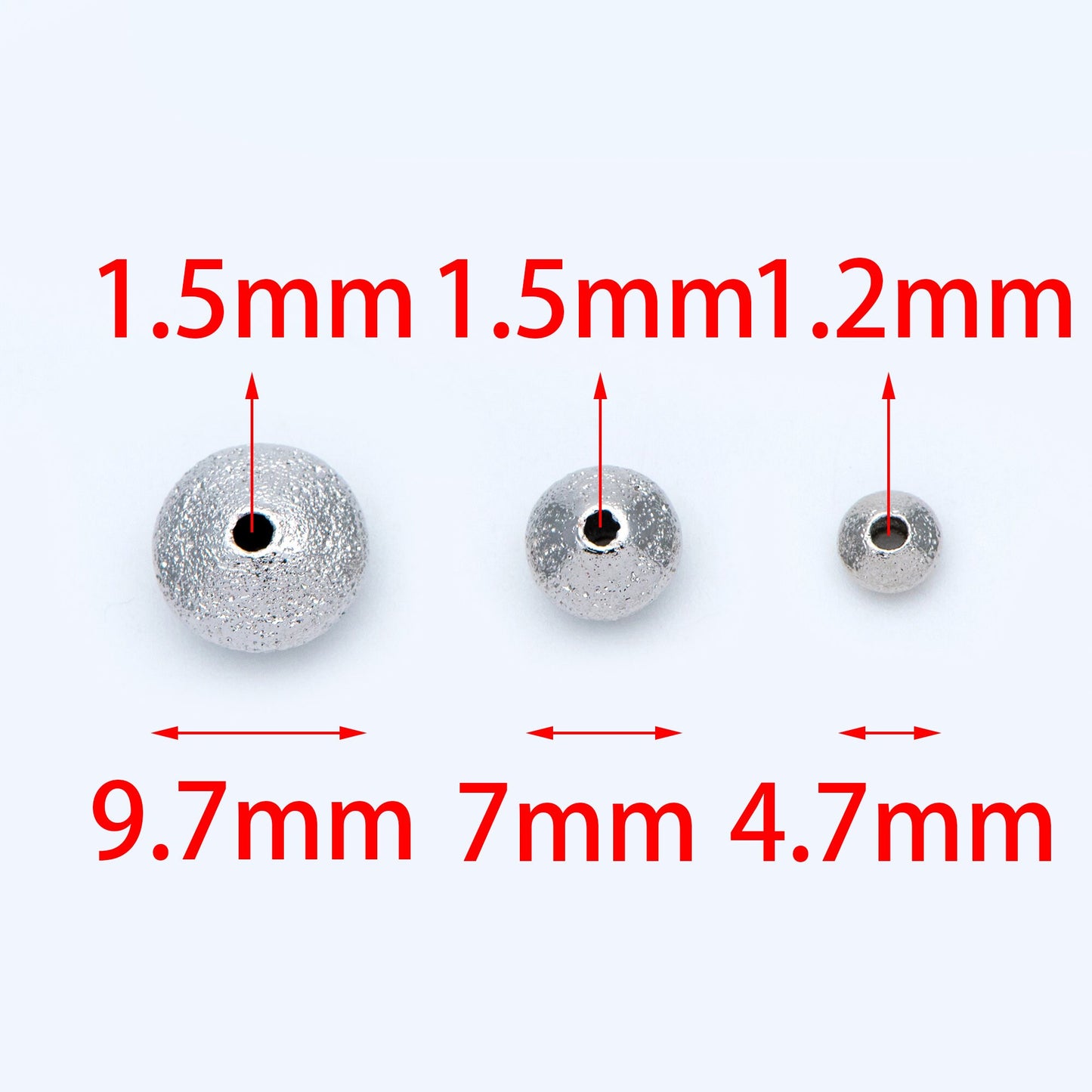 20pcs Silver tone Rondelle Beads, Rhodium plated Brass Spacers 5/ 7/ 10mm (GB-916)