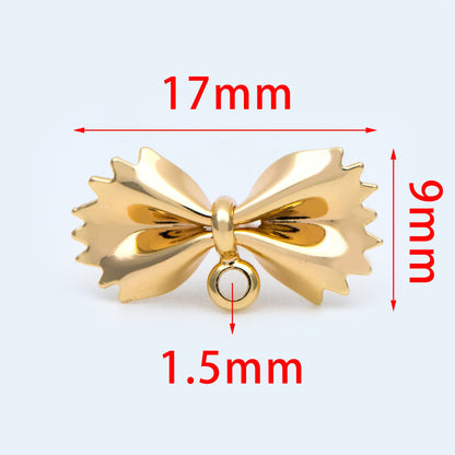 10pcs Gold plated Brass Bow Knot Ear Posts, Bowknot Stud Earrings (GB-1029)