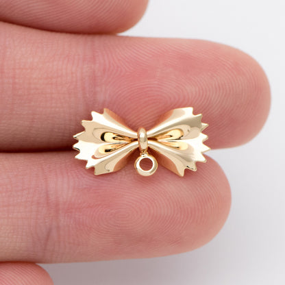 10pcs Gold plated Brass Bow Knot Ear Posts, Bowknot Stud Earrings (GB-1029)