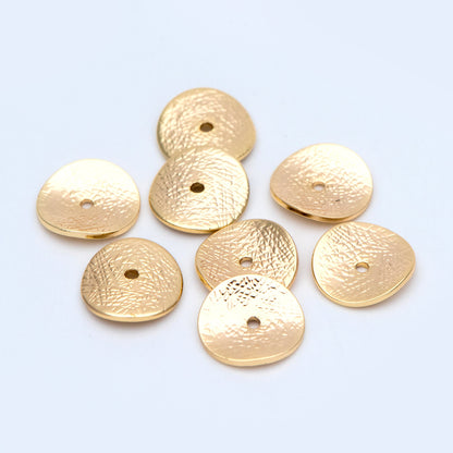 10pcs Gold Disc Spacer Beads 11mm, 18K Gold plated Brass, Round Coin Disk Spacer (GB-1049)