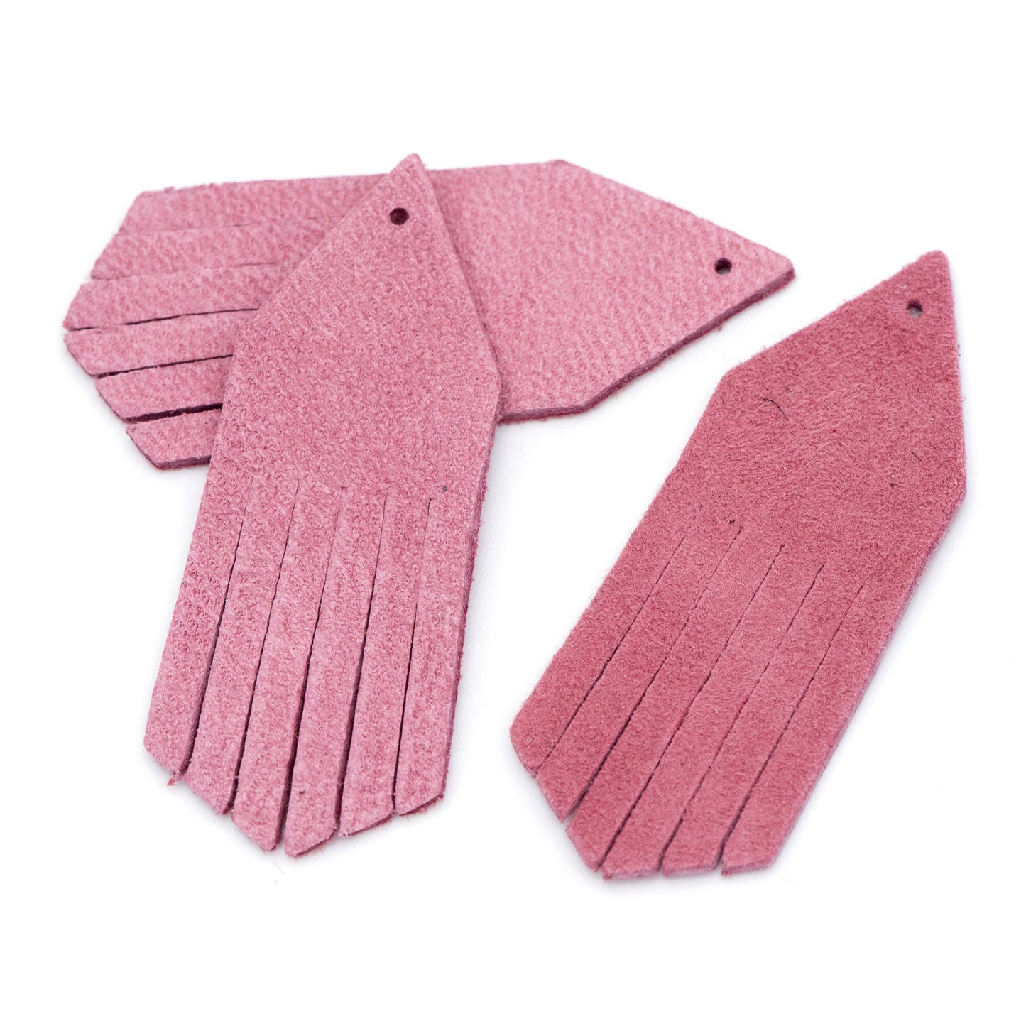 4pcs Genuine Leather Tassel Charm Pendants, Leather Earring Component Findings, (FB-065)