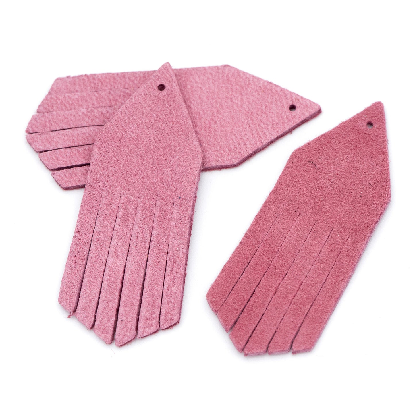 4pcs Genuine Leather Tassel Charm Pendants, Leather Earring Component Findings, (FB-065)