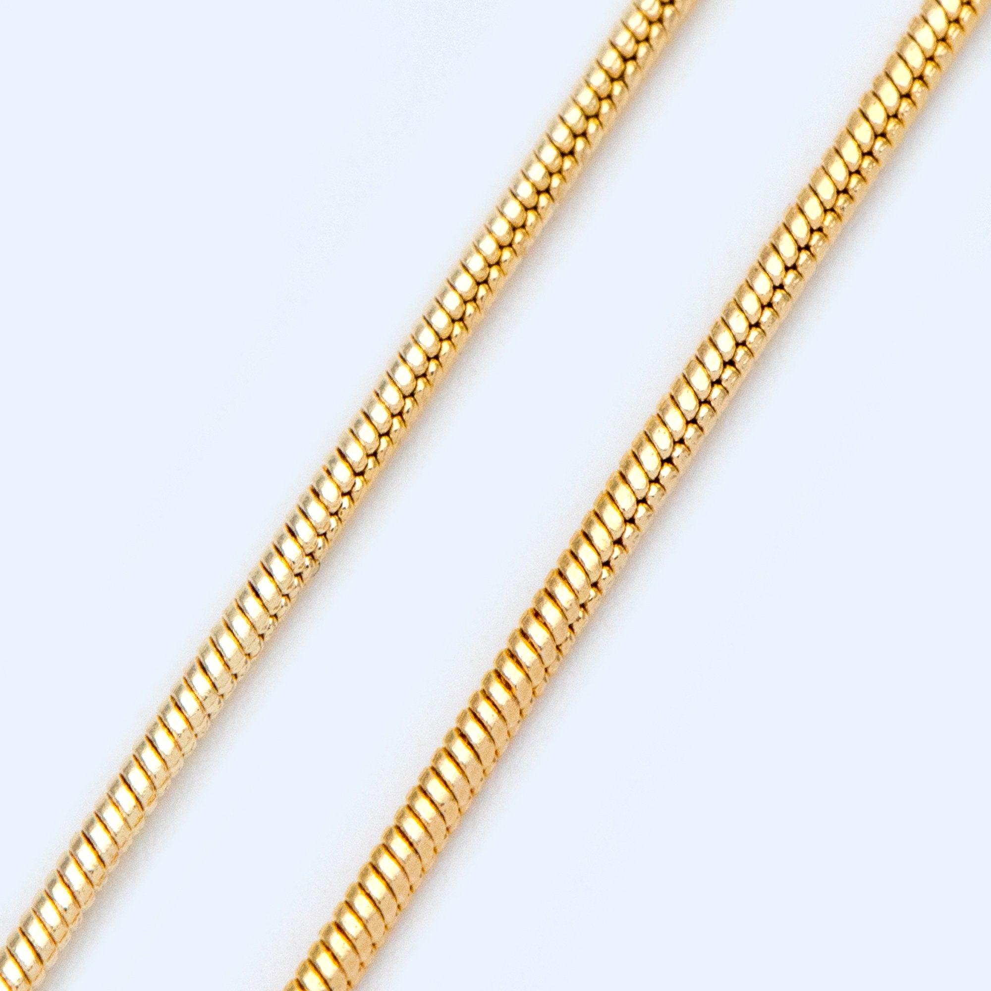 Gold Plated Brass Snake Chains 1.2mm, Dainty Chain Findings (LK-344)/ 1 Meter=3.3 ft
