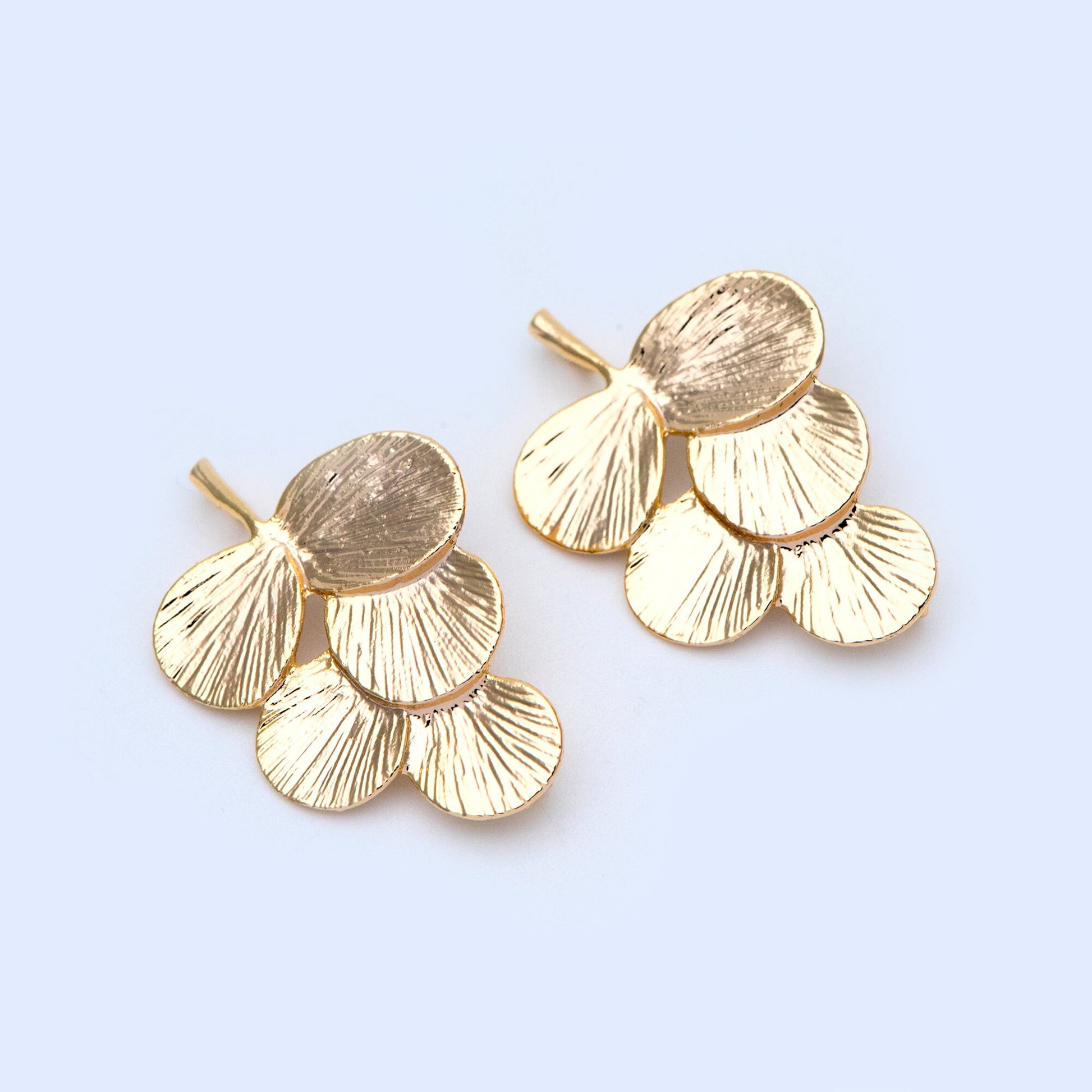 10pcs Gold plated Brass Leaf Charms, Leaf Pendants Connector 29x19mm (GB-4391-H)