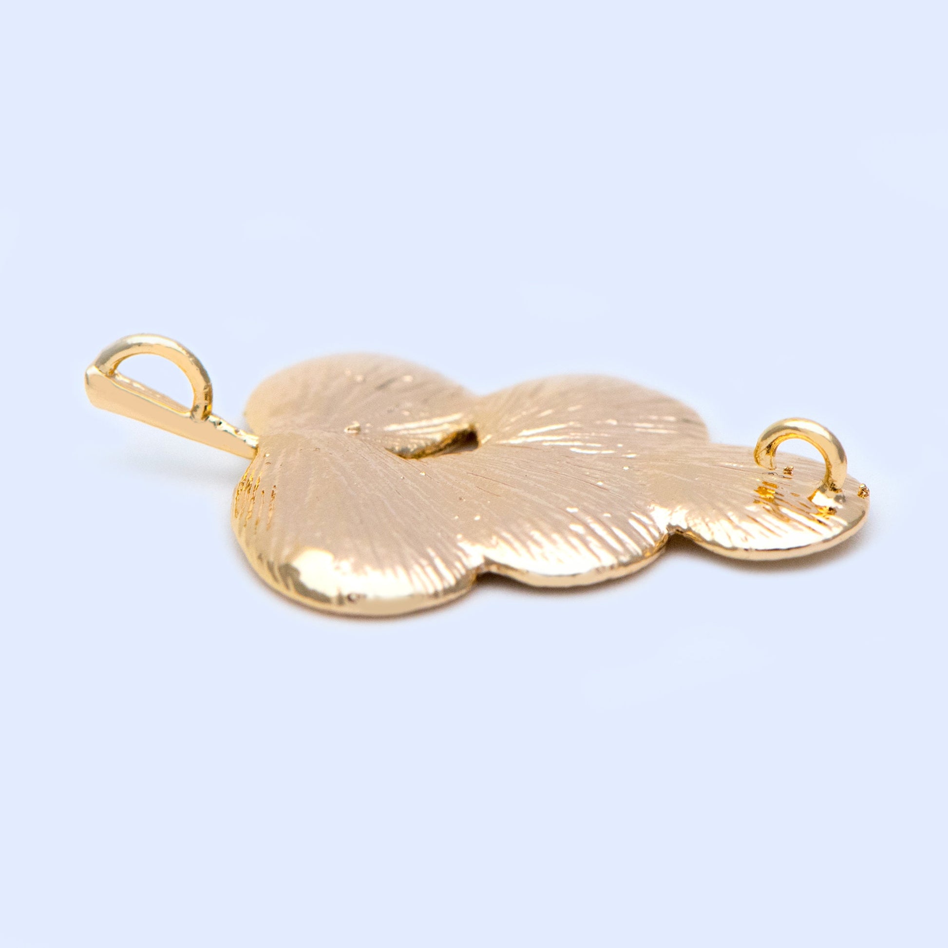 10pcs Gold plated Brass Leaf Charms, Leaf Pendants Connector 29x19mm (GB-4391-H)