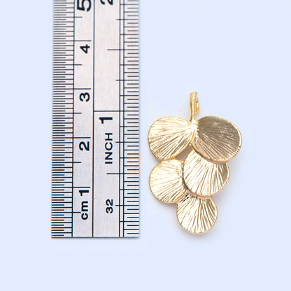 10pcs Gold plated Brass Leaf Charms, Leaf Pendants Connector 29x19mm (GB-4391-H)