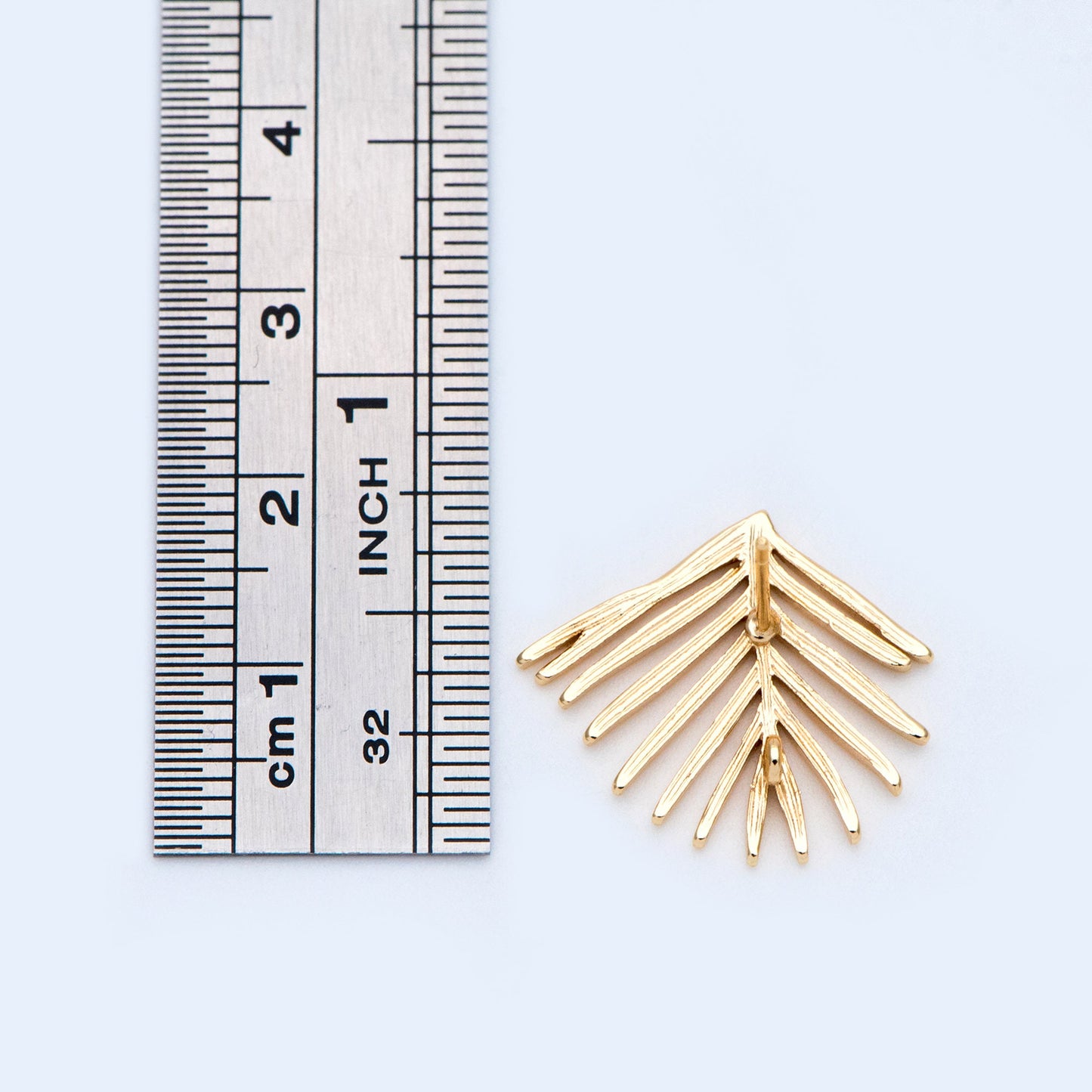 10pcs Gold Leaf Earring with Loop 19x20mm, Gold Plated Brass Stud Earrings (GB-1083)