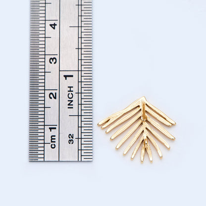 10pcs Gold Leaf Earring with Loop 19x20mm, Gold Plated Brass Stud Earrings (GB-1083)