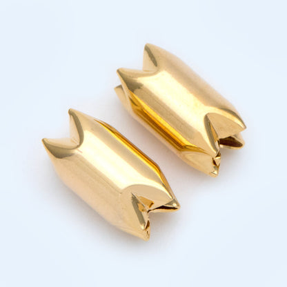 10pcs Gold plated Brass Spacer Beads 8x15mm, Shiny Bracelet Beads (GB-1076)