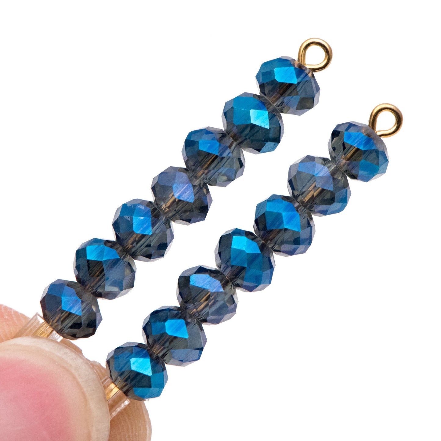 Rondelle Faceted Crystal Glass Beads Montana Blue Sparkle 4x6mm -(BZ06-10) / 95Pcs