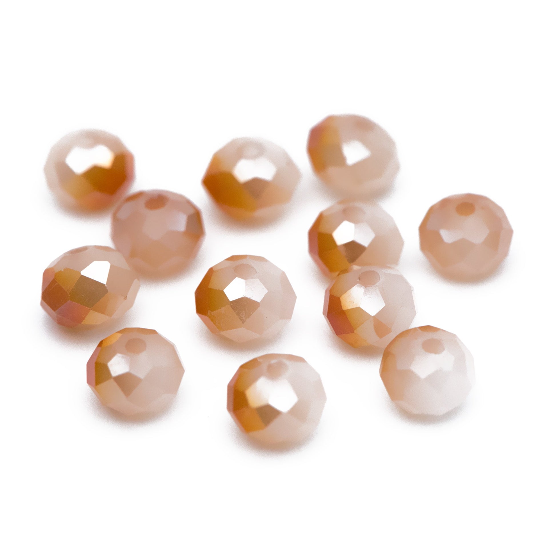 95pcs Faceted Rondelle Glass Beads 4x6mm Orange -(BZ06-47)