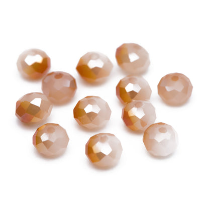 95pcs Faceted Rondelle Glass Beads 4x6mm Orange -(BZ06-47)