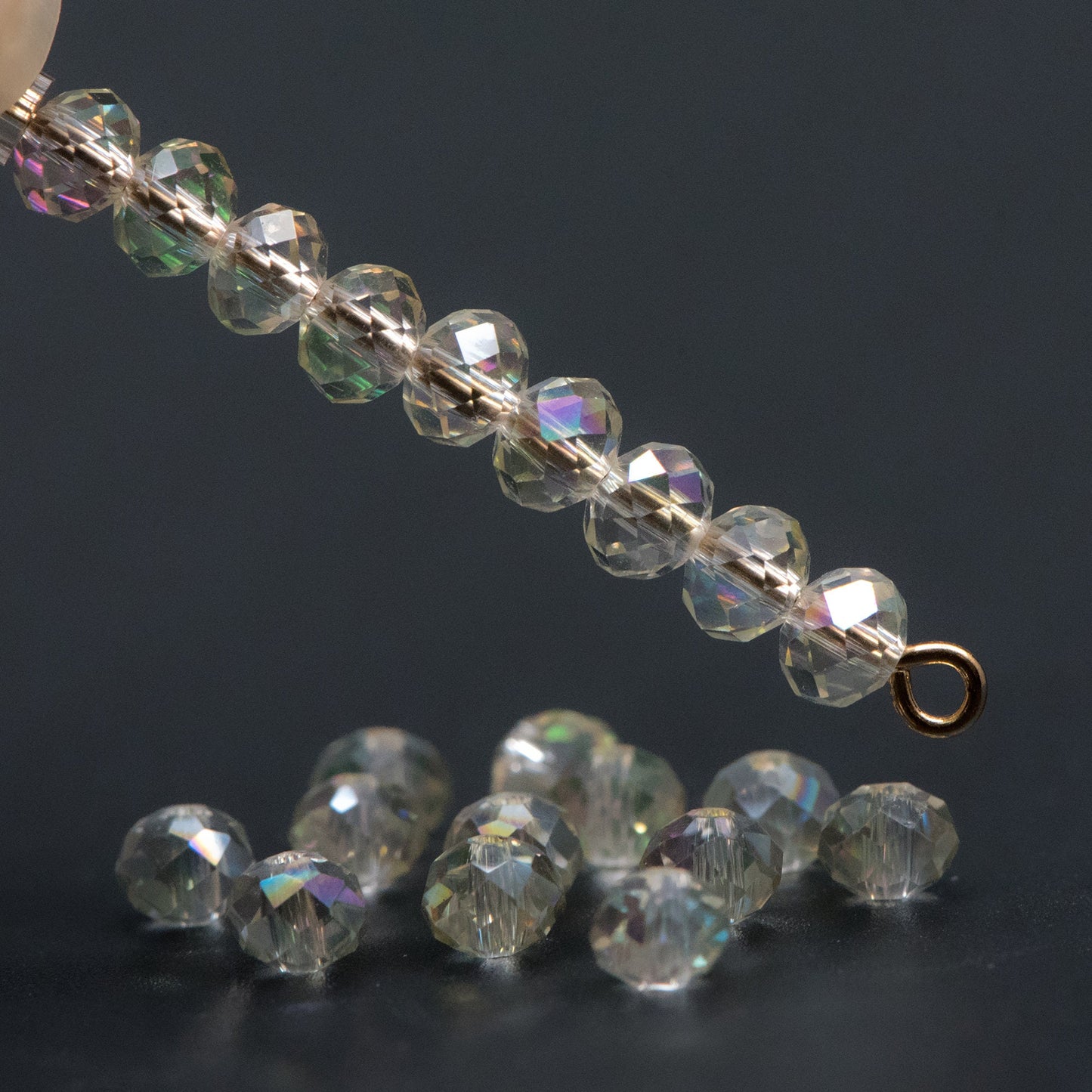 Crystal Glass Rondelle Faceted beads 3x4mm Spring Green -(BZ04-111)/ 145pcs