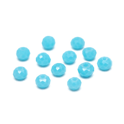 125 beads- Crystal Glass Rondelle Faceted Tiny beads 3x4mm, Opaque Sky Blue (#BZ04-121)
