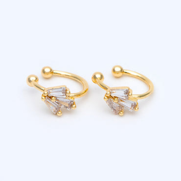 10pcs CZ Pave Ear Cuff, Cartilage, Dainty Earcuff Earring (GB-3539-B)