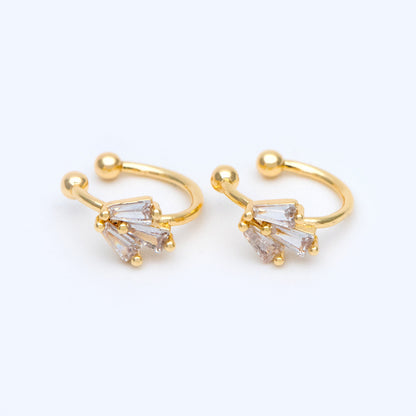 10pcs CZ Pave Ear Cuff, Cartilage, Dainty Earcuff Earring (GB-3539-B)