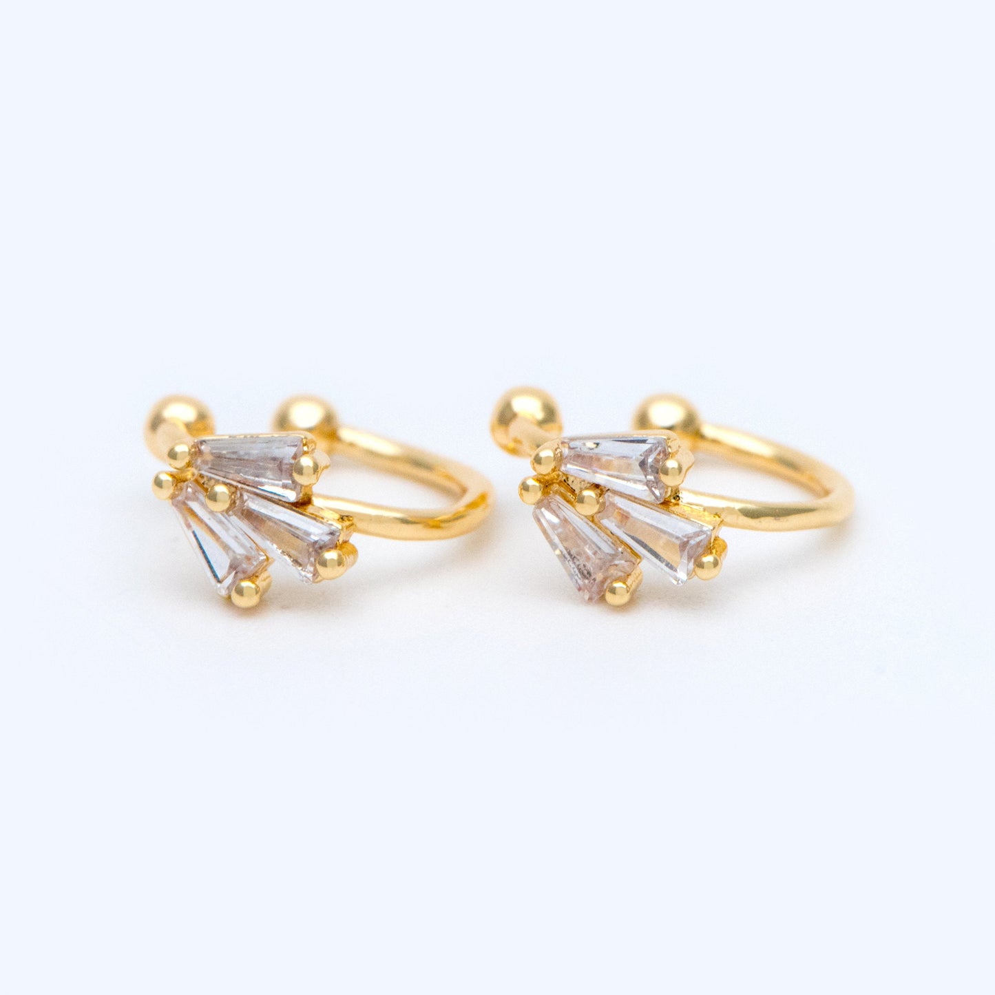 10pcs CZ Pave Ear Cuff, Cartilage, Dainty Earcuff Earring (GB-1095)