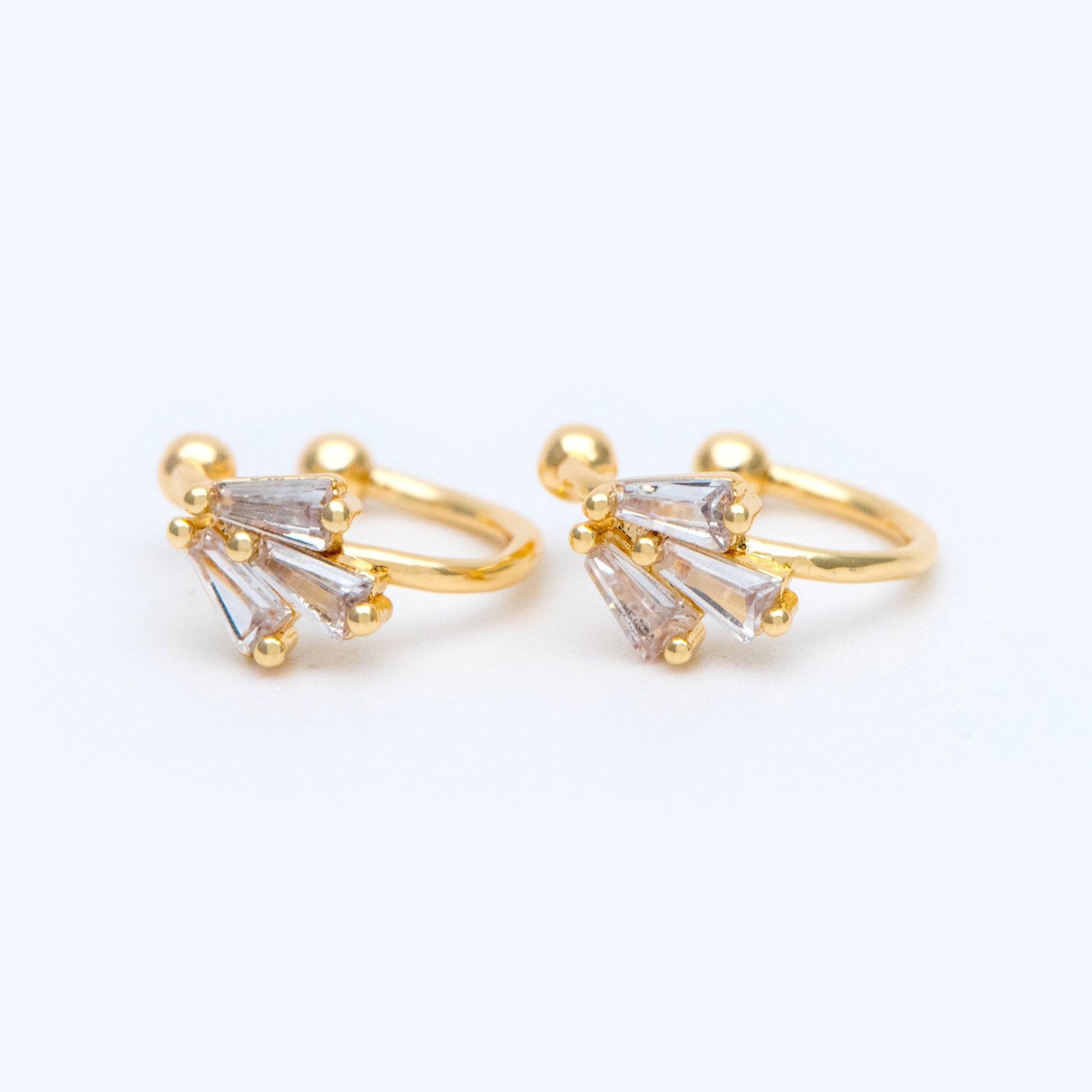 10pcs CZ Pave Ear Cuff, Cartilage, Dainty Earcuff Earring (GB-1095)