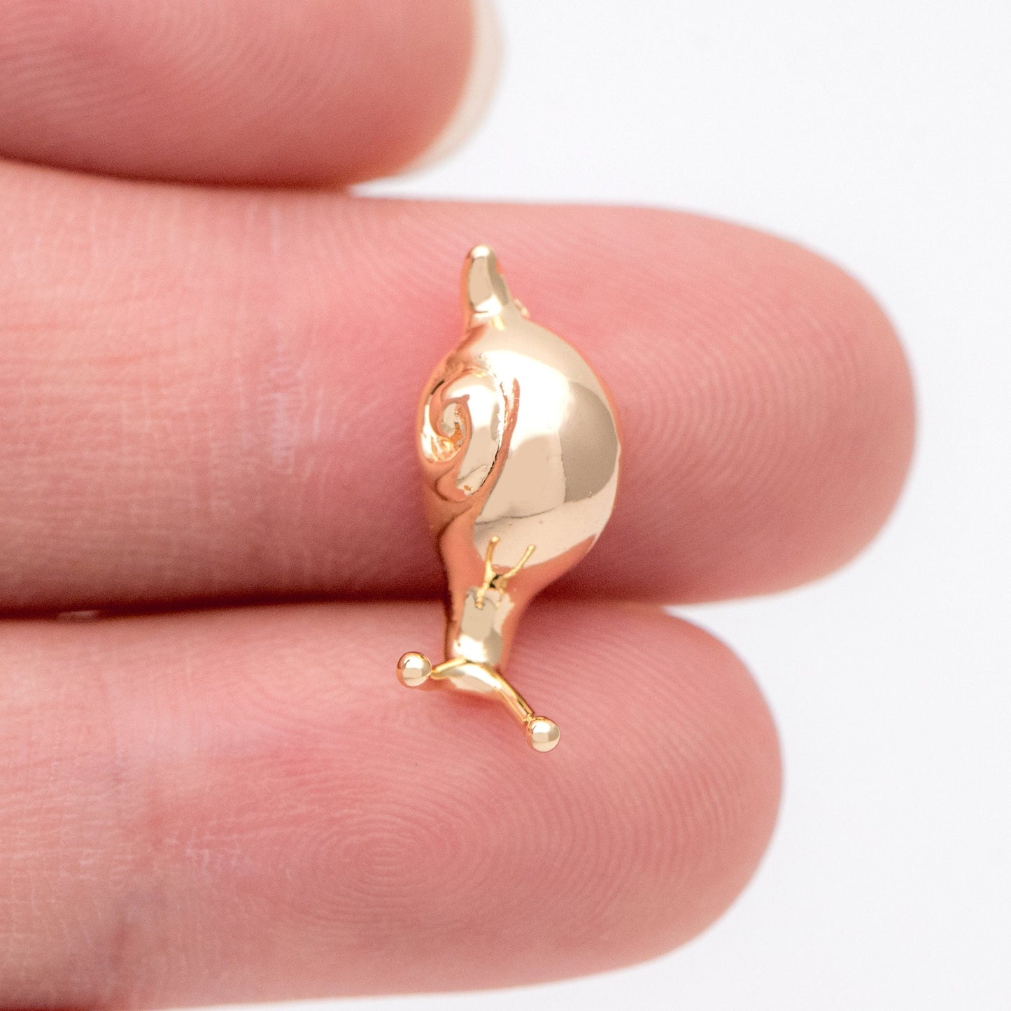 10pcs Gold plated Brass snail Charm,18x7.5mm (GB-1096)