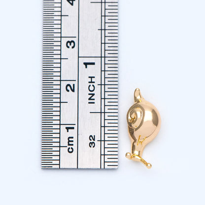 10pcs Gold plated Brass snail Charm,18x7.5mm (GB-1096)