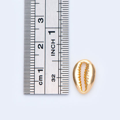 10pcs Gold tone Shell Charm Pendants 13x8.5mm, Seashell Shaped Beads Connectors (GB-2680-A)